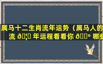 属马十二生肖流年运势（属马人的流 🦊 年运程看看你 🐺 哪些年走流年大运发大财）